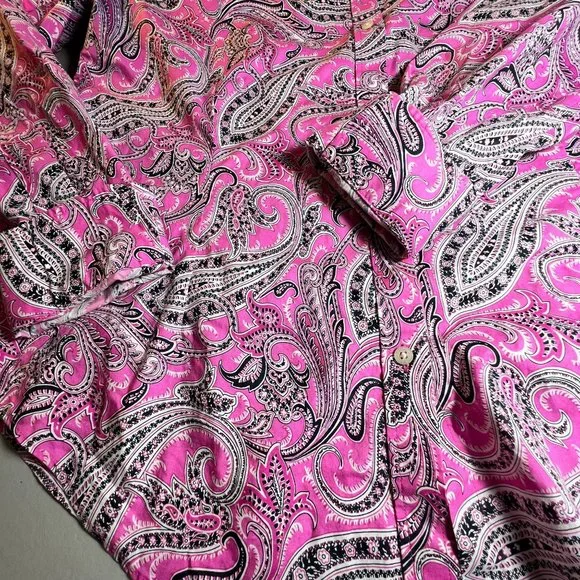 LAUREN by RALPH LAUREN Pink Paisley Button Down Shirt - Picture 5 of 11
